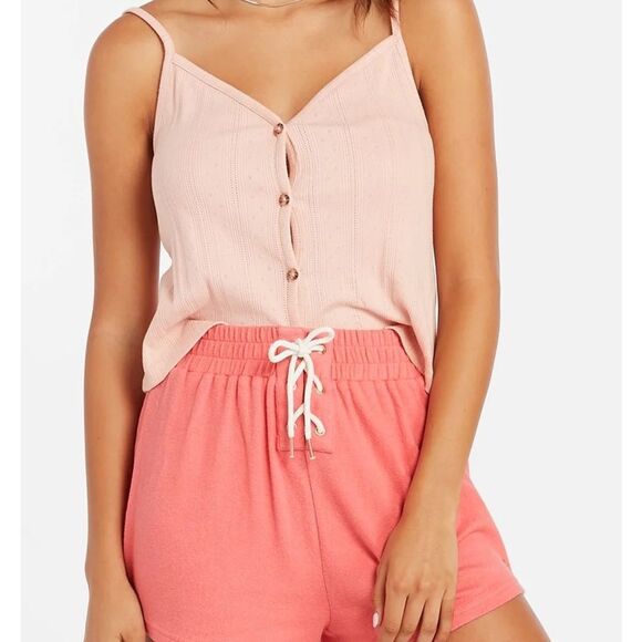 VOLCOM LIVED IN LOUNGE LIL FLEECE SHORT IN A SIZE MEDIUM AND ELECTRIC CORAL NWT - Picture 2 of 7